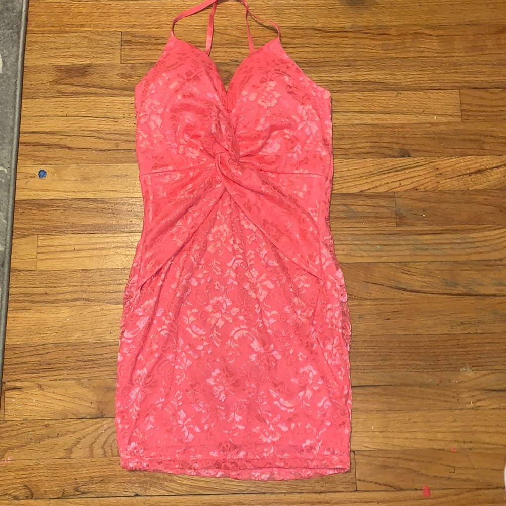 Pink lace dress